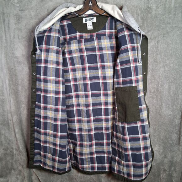 Duluth Fire Hose Jacket Sz 2XLT Flannel Lined Hooded Olive Green Limber Jac NWOT - Picture 4 of 6